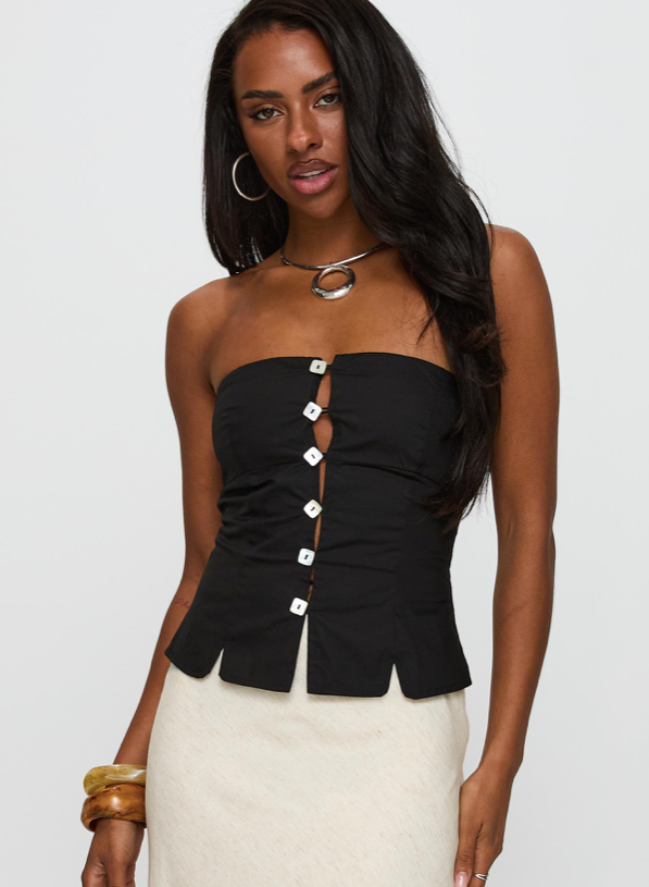 Strapless Black Top